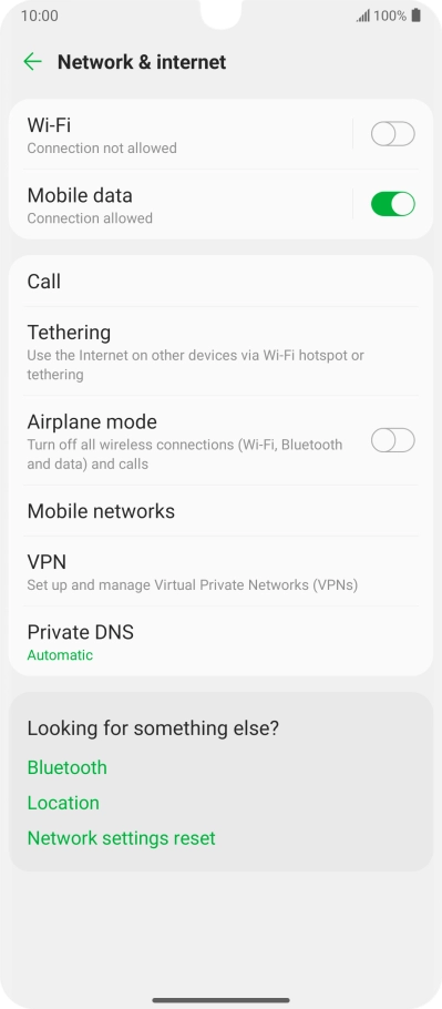 Press Mobile data.