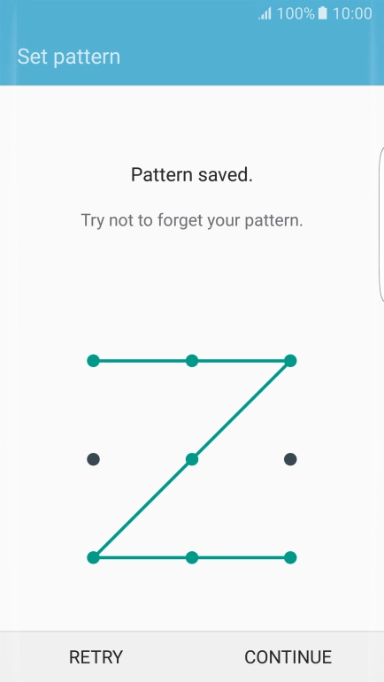 Slide your finger across the screen to connect at least four points and press CONTINUE.