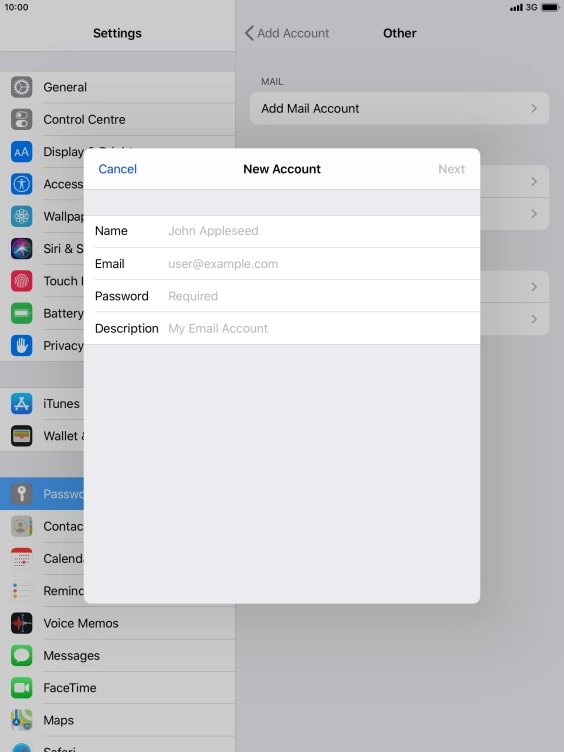 Press Name and key in the required sender name. Press Name and key in the required sender name.