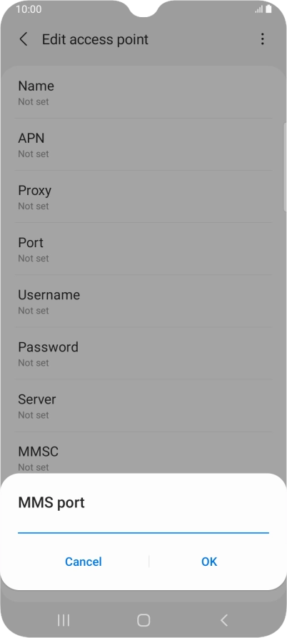 Key in 8080 and press OK.
