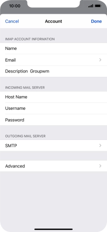 Press SMTP. Press SMTP.