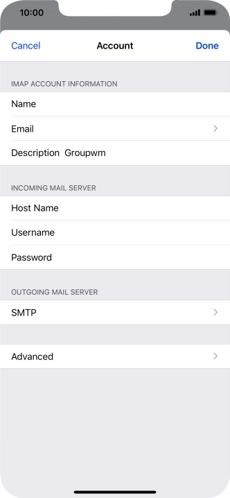 Press SMTP. Press SMTP.