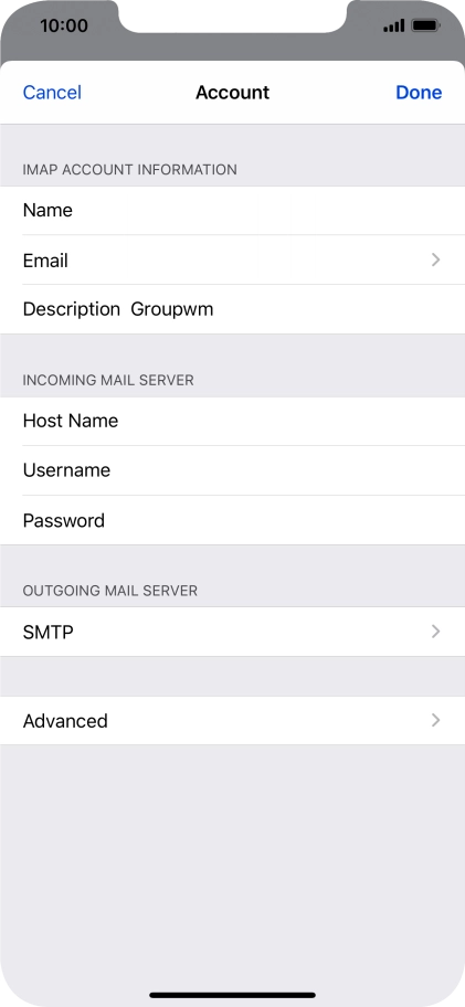 Press SMTP. Press SMTP.