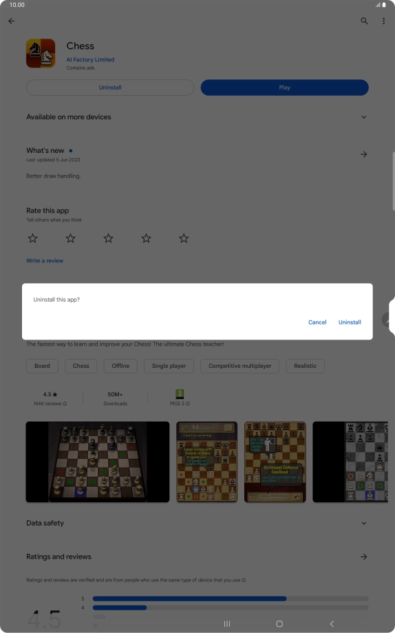 Press Uninstall.