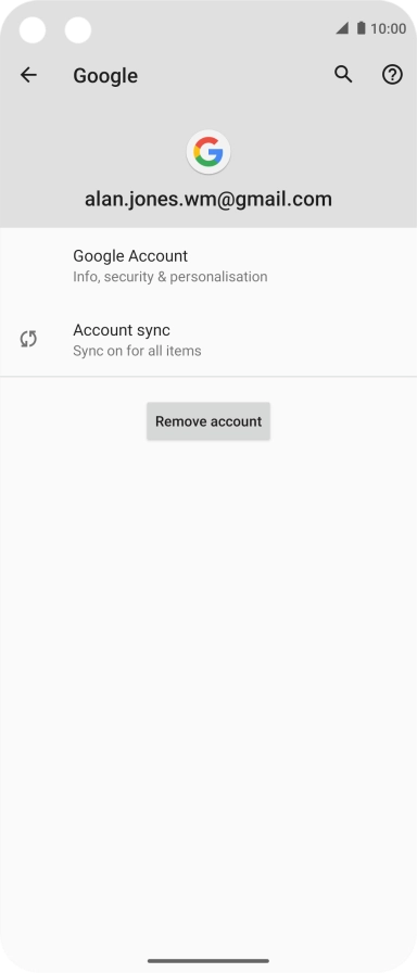 Press Account sync.