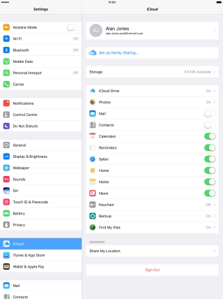 Press iCloud Drive.