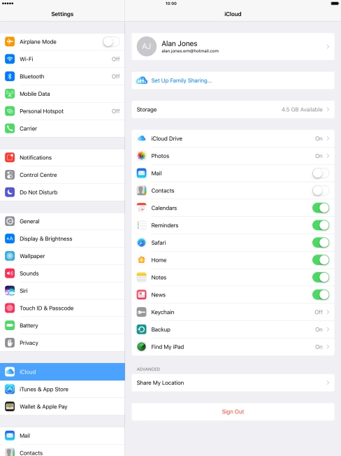 Press iCloud Drive.