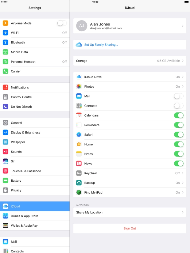 Press iCloud Drive.