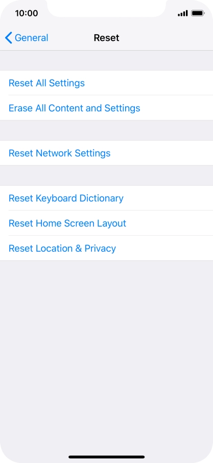 Press Reset All Settings. Press Reset All Settings.