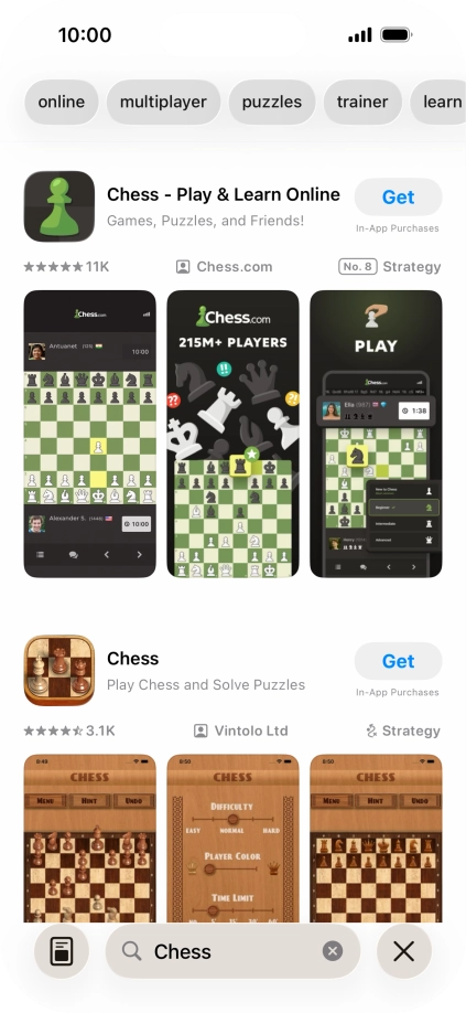 Press the required app. Press the required app.