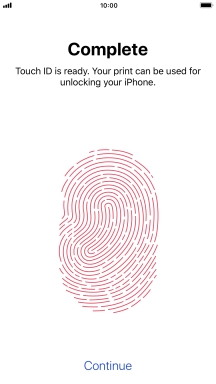 Press Continue. If you haven't previously selected a phone lock code, key in a code of your own choice twice.