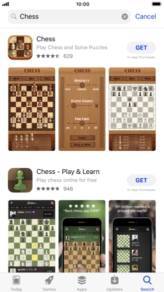 Press the required app. Press the required app.