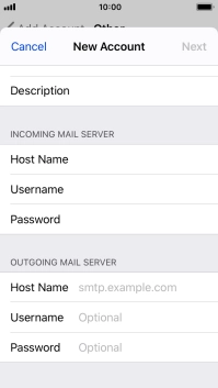 Press Host Name and key in the name of your email provider's outgoing server. Please note that if you can't send email messages when using your email provider's outgoing server, key in smtp.vodafone.net.au (Vodafone's outgoing server). Press Host Name and key in the name of your email provider's outgoing server. Please note that if you can't send email messages when using your email provider's outgoing server, key in smtp.vodafone.net.au (Vodafone's outgoing server).