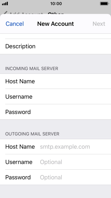 Press Host Name and key in the name of your email provider's outgoing server. Please note that if you can't send email messages when using your email provider's outgoing server, key in smtp.vodafone.net.au (Vodafone's outgoing server). Press Host Name and key in the name of your email provider's outgoing server. Please note that if you can't send email messages when using your email provider's outgoing server, key in smtp.vodafone.net.au (Vodafone's outgoing server).