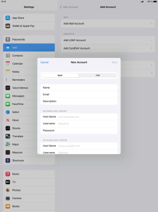 Press IMAP.