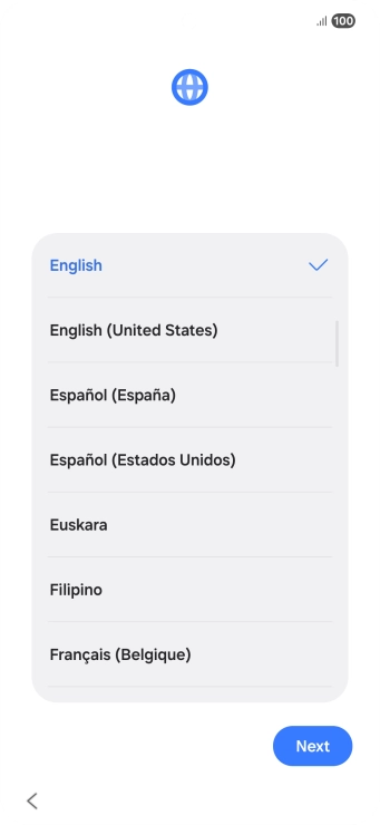 Press the required language. Press the required language.