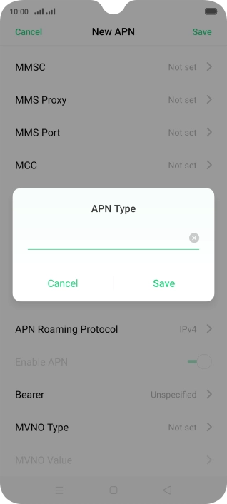 Key in mms and press Save. Key in mms and press Save.