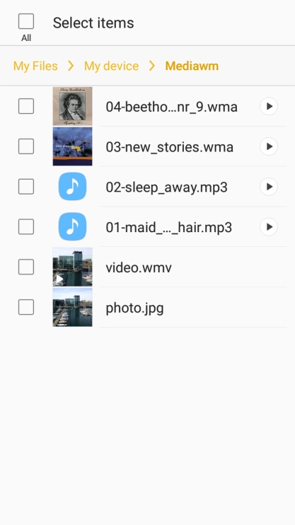 Press the required file. Press the required file.