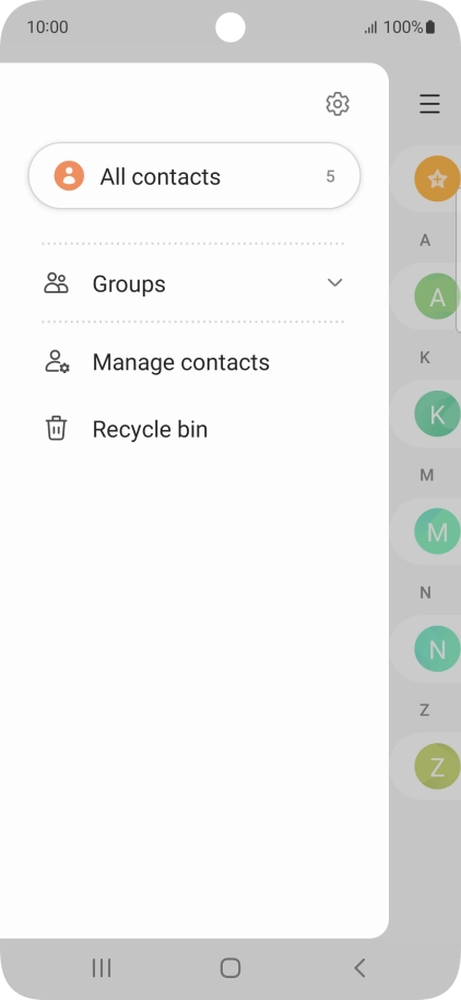 Press Manage contacts.