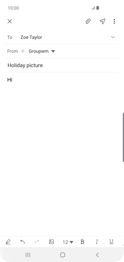 Press the attachment icon. Press the attachment icon.