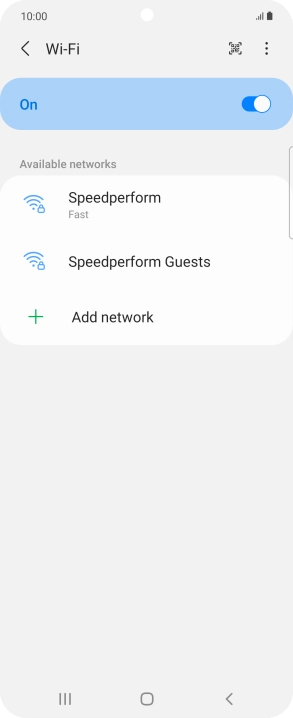 Press the required Wi-Fi network.