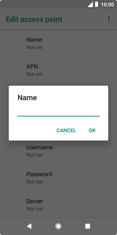 Key in Vodafone Internet and press OK.