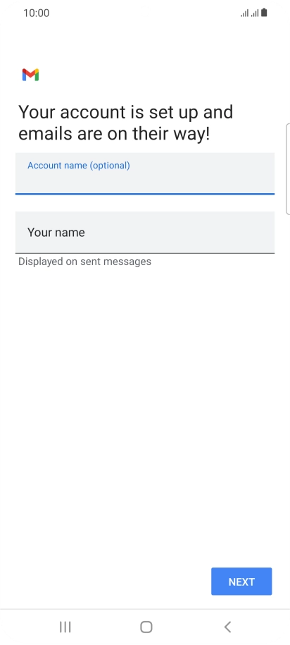 Press Your name and key in the required sender name.
