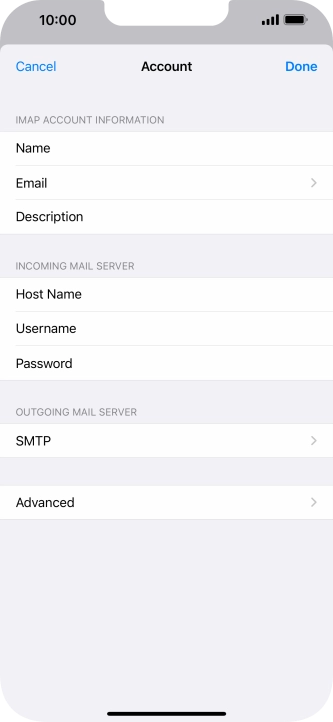 Press SMTP.