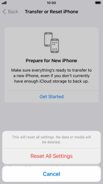 Press Reset All Settings.