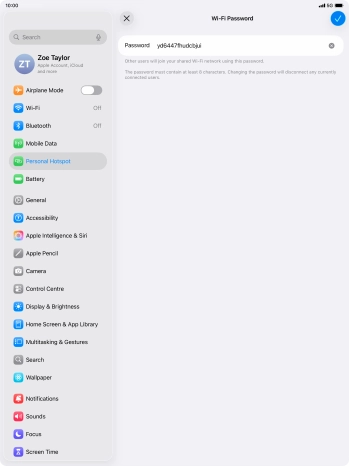 Press the confirm icon.