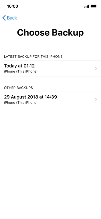Press the required backup and your phone restores the content of the selected backup. Subsequently, follow the instructions on the screen to set up your phone and prepare it for use.
