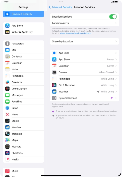 Press the required app. Press the required app.