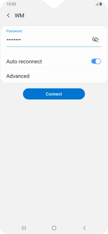 Key in the password for the Wi-Fi network and press Connect.