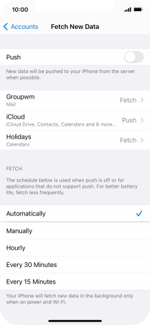 If you turn off the function, press the required setting.
