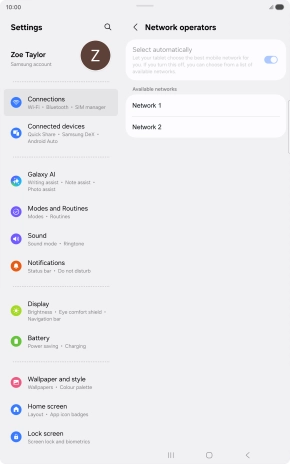 Press the required network. Press the required network.