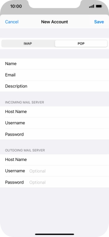 Press Username and key in the username for your email account. Please note that if you're using Vodafone's outgoing server, leave the username field empty.