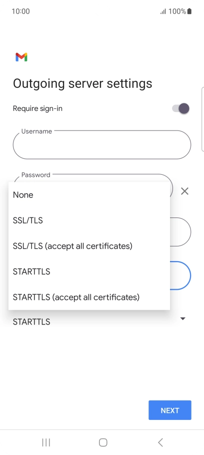 Press SSL/TLS.