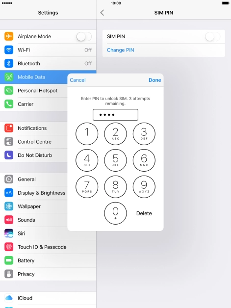 Key in your PIN and press Done.