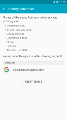 Press RESET DEVICE.