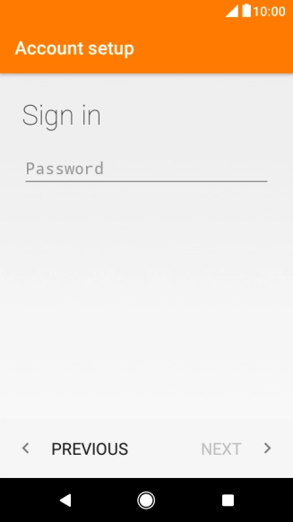 Press the text input field and key in the password for your email account.