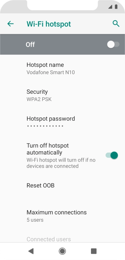 Press Hotspot name.