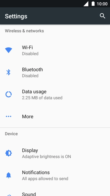Press Data usage. Press Data usage.
