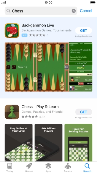 Press the required app. Press the required app.