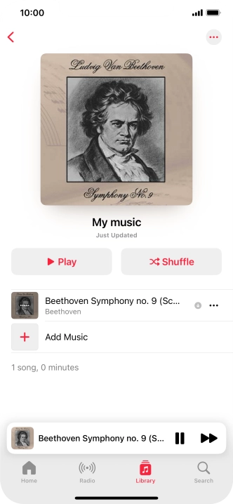 Press the song title.