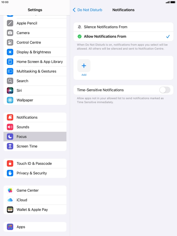 Press the indicator next to 