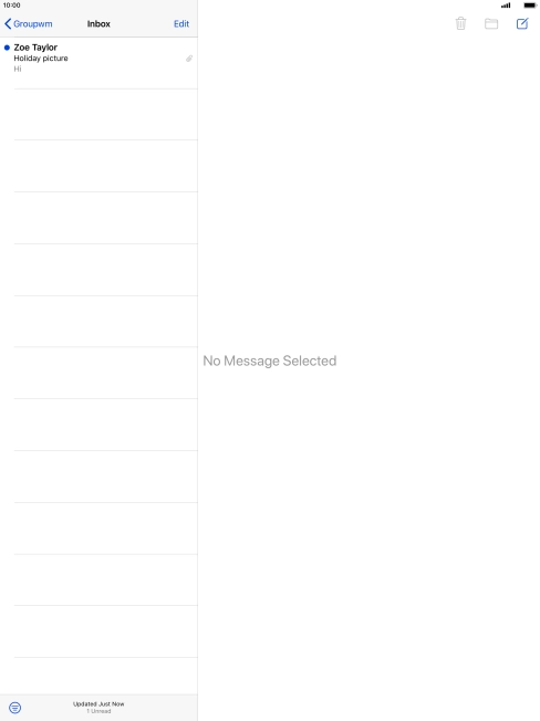 Press the new email message icon. Press the new email message icon.