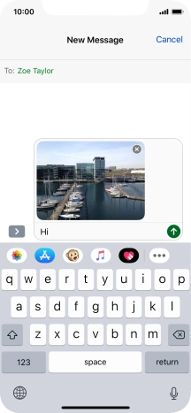 Press the send icon. Press the send icon.