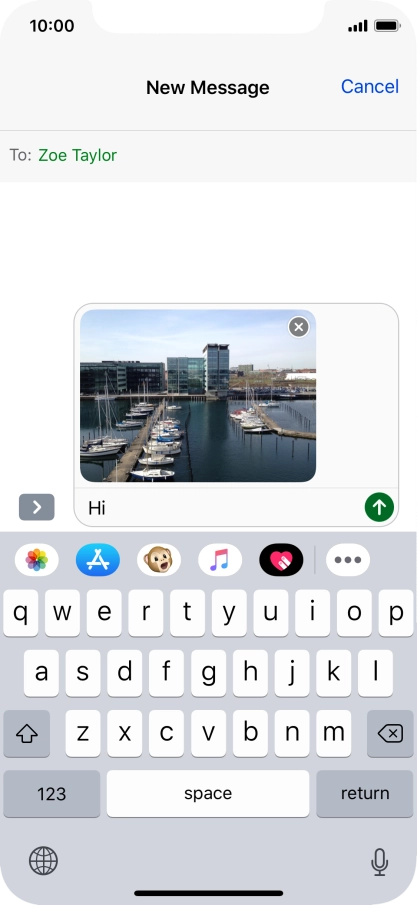 Press the send icon. Press the send icon.