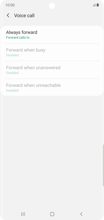 Press the required divert type. Press the required divert type.
