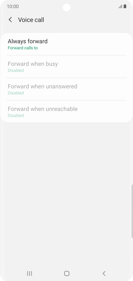 Press the required divert type. Press the required divert type.
